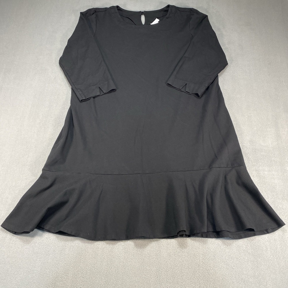 J. Jill Women's Ponte Dress Large 3/4 Sleeves Pockets Round Neck Minimalist
